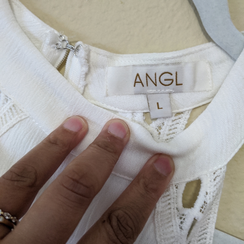 π€ANGL Greek Goddess Romper Halter in White NWOT - Picture 4 of 8